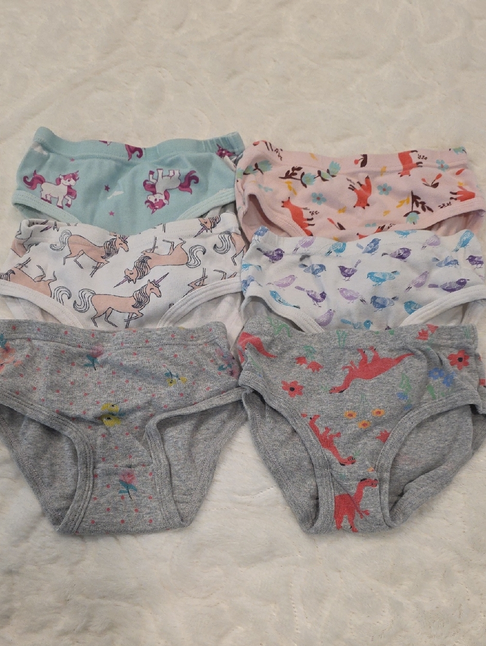 Girls' Assorted Unicorn & Animal Cotton Briefs - 6 Pack